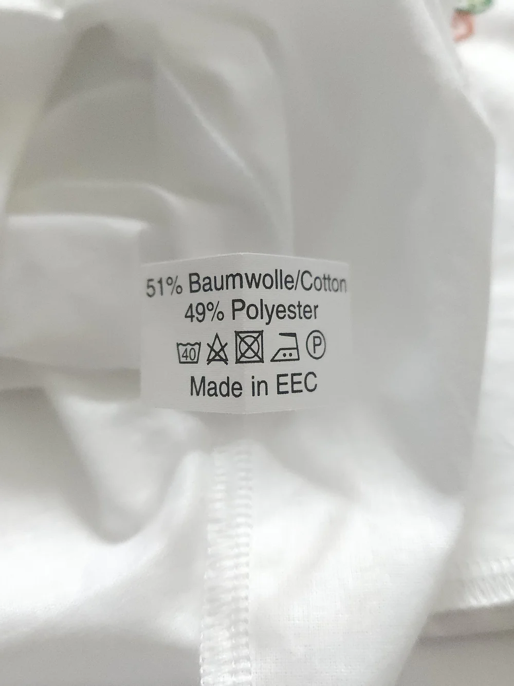 Embroidered Floral Pillowcase in White with Multicolor Flowers